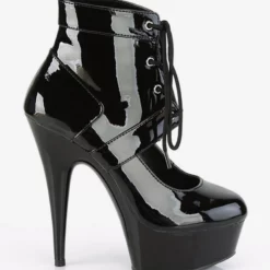 Sexy High Heel Boots Round Toe Lace Up Buckle Stripes Stiletto Heel Rave Club Pole Dance Shoes -UK Winter Shoes Sales 2023 20230117103336677658