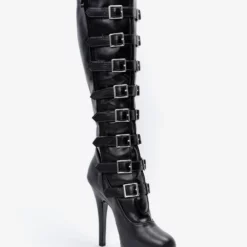Sexy High Heel Boots Round Toe Lace Up Buckle Stiletto Heel Ball Black Thigh High Boots Over The Knee Boots 9 Sexy High Heel Boots Round Toe Lace Up Buckle Stiletto Heel Ball Black Thigh High Boots Over The Knee Boots -UK Winter Shoes Sales 2023 202303061322315426619