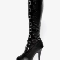 Sexy High Heel Boots Round Toe Lace Up Buckle Stiletto Heel Ball Black Thigh High Boots Over The Knee Boots 10 Sexy High Heel Boots Round Toe Lace Up Buckle Stiletto Heel Ball Black Thigh High Boots Over The Knee Boots -UK Winter Shoes Sales 2023 202303061322399897751