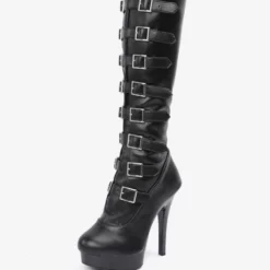 Sexy High Heel Boots Round Toe Lace Up Buckle Stiletto Heel Ball Black Thigh High Boots Over The Knee Boots 11 Sexy High Heel Boots Round Toe Lace Up Buckle Stiletto Heel Ball Black Thigh High Boots Over The Knee Boots -UK Winter Shoes Sales 2023 202303061322402703314