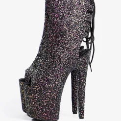 Glitter Sexy Boots Plus Size Round Toe Platform Sky High Heel Sexy Boots