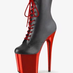 Black Sexy High Heel Boots Round Toe Platform Lace Up Sky High Plus Size Pole Dance Shoes -UK Winter Shoes Sales 2023 202303162057218594362