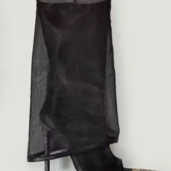 Black Summer Boots Women Mesh Peep Toe Rhinestones Stiletto Heel Knee High Summer Boots -UK Winter Shoes Sales 2023 202304160106020364049