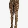 Women's Leopard Print Thigh High Boots Stiletto Heel Elastic Fabric -UK Winter Shoes Sales 2023 202304161038080095797