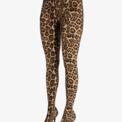 Women's Leopard Print Thigh High Boots Stiletto Heel Elastic Fabric