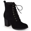 Journee Collection Baylor Women's Block Heel Ankle Boots -UK Winter Shoes Sales 2023 2903418 Black