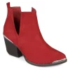Journee Collection Issla Women's Ankle Boots -UK Winter Shoes Sales 2023 3051737 Red