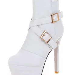 Black Ankle Boots High Heel Platform Booties Women's Buckle Zipper Stiletto Short Boots -UK Winter Shoes Sales 2023 322461fd c629 4828 829f 183b9032f143