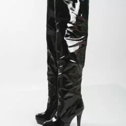Platform Thigh High Boots Womens Patent Round Toe Stiletto Heel Over The Knee Boots -UK Winter Shoes Sales 2023 32d05362 283a 4592 97ee 5447837aacec