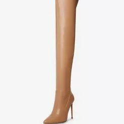 Black Over The Knee Boots Women Pointed Toe High Heel Thigh High Boots