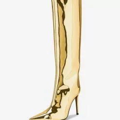 Red Knee High Boots Point Toe Bright Leather Stiletto Heel Knee Length Boots For Women -UK Winter Shoes Sales 2023 3710341e 2fc0 454b bc4b 0918f8626ea2