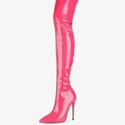 Over The Knee Boots Red Pointed Toe Zip Up Bright Leather High Heel Thigh High Boots -UK Winter Shoes Sales 2023 38c458f5 ac90 4fea 92e7 f9b7cdfd117e
