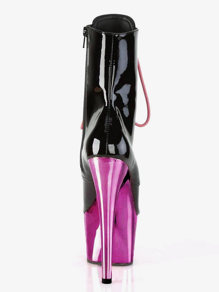 Pole Dance Shoes Sexy High Heel Boots Round Toe Lace Up Zipper Stiletto Heel Rave Club Black Ankle Sexy Boots Stripper Shoes 6 Pole Dance Shoes Sexy High Heel Boots Round Toe Lace Up Zipper Stiletto Heel Rave Club Black Ankle Sexy Boots Stripper Shoes - Image 4