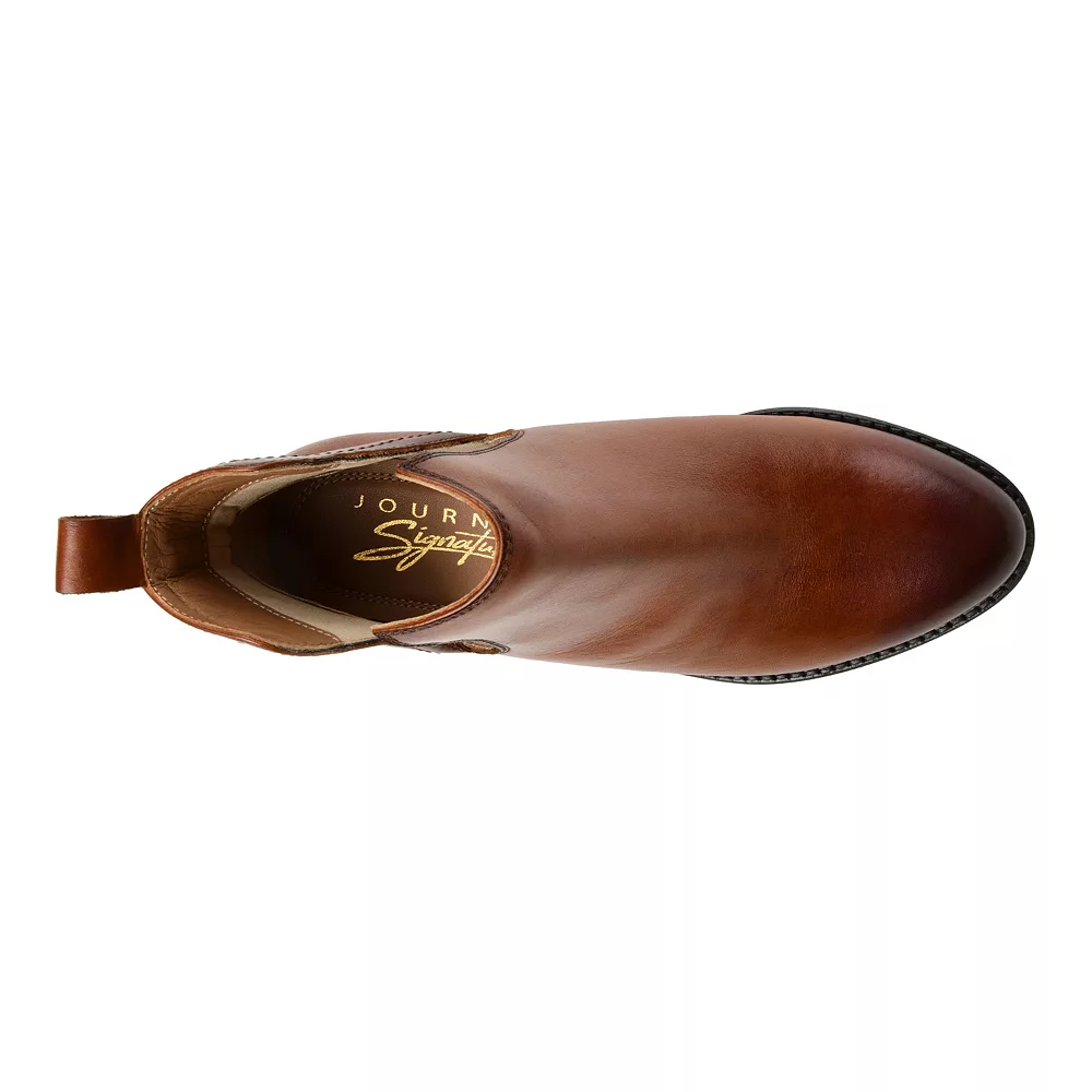 Journee Signature Brigitte Women's Genuine Leather Ankle Boots 7 Journee Signature Brigitte Women's Genuine Leather Ankle Boots - Image 5