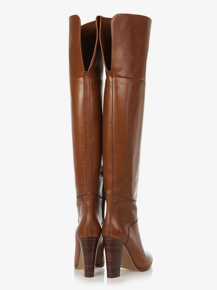 Thigh High Boots Round Toe Chunky Heel Size US4-12.5 Over The Knee Boots 6 Thigh High Boots Round Toe Chunky Heel Size US4-12.5 Over The Knee Boots - Image 4
