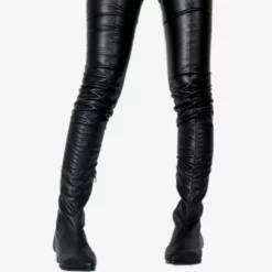 Thigh High Boots Womens Solid Color Pointed Toe Puppy Heel Winter Boots