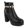 Juicy Couture Python Women's Block Heel Ankle Boots -UK Winter Shoes Sales 2023 5297399 Black