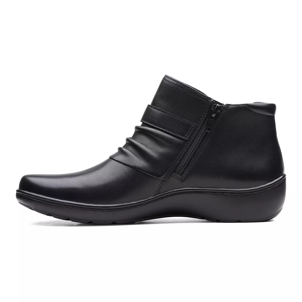 Clarks® Cora Rouched Women's Leather Ankle Boots 5 Clarks® Cora Rouched Women's Leather Ankle Boots - Image 3