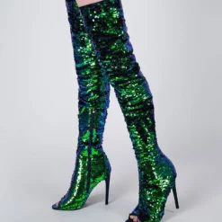 Thigh High Boots Sequined Over Knee Boots Peep Toe High Heel Sexy Boots -UK Winter Shoes Sales 2023 548e5842 44f7 44be a8b7 acc5a90b3f86