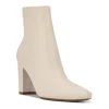 Nine West Dery 9x9 Women's Leather Ankle Boots -UK Winter Shoes Sales 2023 5903924 Cream Lthr
