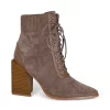 Yoki Blonde-25 Women's Heeled Ankle Boots -UK Winter Shoes Sales 2023 5929275 Beige