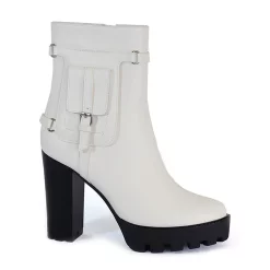 Yoki Elan-38 Women's Heeled Ankle Boots With Side Pocket