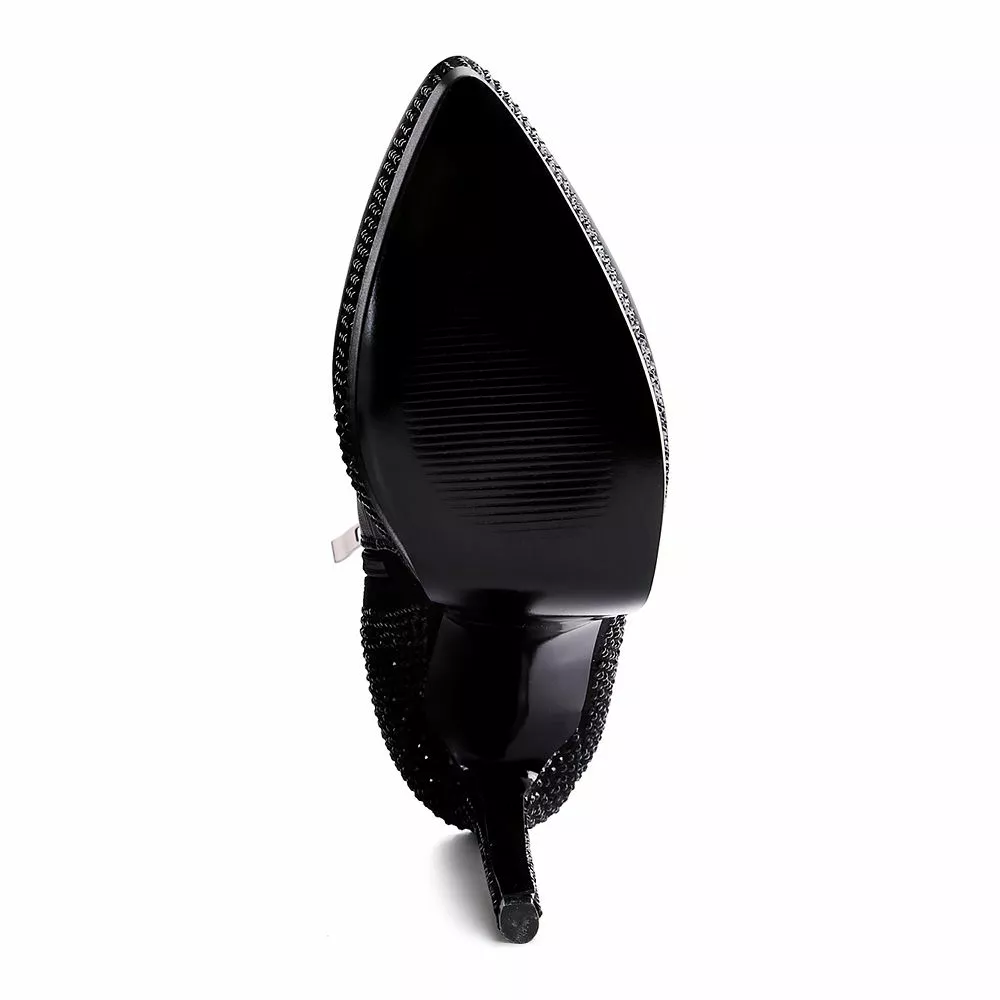 London Rag Encanto Diamante Women's Heeled Ankle Boots 6 London Rag Encanto Diamante Women's Heeled Ankle Boots - Image 4