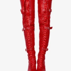 Sexy Thigh High Boots Women's Black Platform Faux Fur Buckle Detail Over Knee High Heel Boots -UK Winter Shoes Sales 2023 5dacd59e 9ac8 41bf ab21 10165d4ffef0