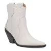 Dingo Pretty N Prissy Women's Leather Ankle Boots -UK Winter Shoes Sales 2023 6115996 White