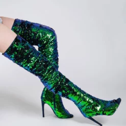 Thigh High Boots Sequined Over Knee Boots Peep Toe High Heel Sexy Boots -UK Winter Shoes Sales 2023 716c939c 88c8 4145 b2a0 26636866b283