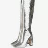 Knee-High Boots Silver Square Toe Snake Print Chunky Heel Bright Leather Women Knee Length High Heel Boots 1 Knee-High Boots Silver Square Toe Snake Print Chunky Heel Bright Leather Women Knee Length High Heel Boots -UK Winter Shoes Sales 2023 759eec5c d771 4829 b404 f118b592abda