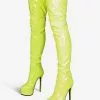 Over The Knee Boots Leather Platform Round Toe Bright Leather Zip Up High Heel Thigh High Boots -UK Winter Shoes Sales 2023 79280099 e326 404c a76a ed260a3cb1f8