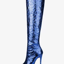 Women Knee High Boots Dazzling Blue Pointed Toe Stiletto Heel Night Club High Heel Women Boots -UK Winter Shoes Sales 2023 7e7ac449 4fa3 4891 8c88 b75f42d921de