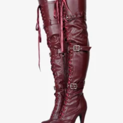 Sexy Thigh High Boots Women's Black Platform Faux Fur Buckle Detail Over Knee High Heel Boots -UK Winter Shoes Sales 2023 84986bb7 e526 43bf a6b0 769e2b5dc29d