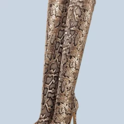 Womens Thigh High Boots Micro Suede Snake Print Pointed Toe Stiletto Heel Winter Boots -UK Winter Shoes Sales 2023 86432020 7c74 4fa8 91e1 f63894329fa4