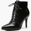Black Ankle Boots Women Pointed Toe Lace Up High Heel Booties -UK Winter Shoes Sales 2023 86dbc6b9 224e 4e0f 9a88 2353af3e3c57