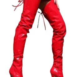 PU Leather Zipper Pointed Toe Sexy High Heel Boots For Women