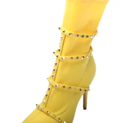 Red Ankle Boots High Heel Booties Pointed Toe Rivets Strappy Stretch Boots -UK Winter Shoes Sales 2023 8b11dd0c c4c1 486f aab1 69d28c7ffb94