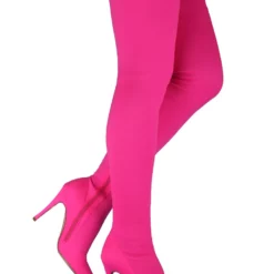 Thigh High Boots Womens Elastic Fabric Pointed Toe Stiletto Heel Over The Knee Boots -UK Winter Shoes Sales 2023 96f4ee50 3135 494c b5a7 3071e29c86d1