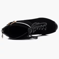 Black Ankle Boots High Heel Booties Peep Toe Lace Up Detail Sandal Booties -UK Winter Shoes Sales 2023 Lace Up Black Stiletto Heel Ballroom Shoes 501203 2530399