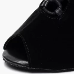 Black Ankle Boots High Heel Booties Peep Toe Lace Up Detail Sandal Booties -UK Winter Shoes Sales 2023 Lace Up Black Stiletto Heel Ballroom Shoes 501203 2530407