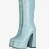 Women's Platform Chunky Heel Mid Calf Boots Patent Bright Leather High Heel Boots -UK Winter Shoes Sales 2023 b1db85e6 085a 4cca a18d 3b93e36f56bf