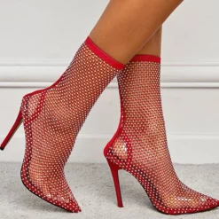 Women's Clear Boots Pointed Toe High Heel Studded Transparent Booties Sexy Fishnet Sock Boots -UK Winter Shoes Sales 2023 b286726b a160 4863 ab98 0499c16e39fc