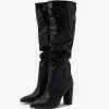 Women Boots Black Chunky Heel Pointed Toe Martin Boots Knee High Boots -UK Winter Shoes Sales 2023 bd1b2b91 225e 43b1 9466 ca91838e9b41