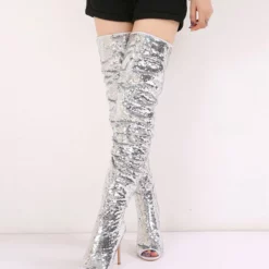 Thigh High Boots Sequined Over Knee Boots Peep Toe High Heel Sexy Boots -UK Winter Shoes Sales 2023 bfa7d453 5107 4882 aba5 d47aa3b939b4