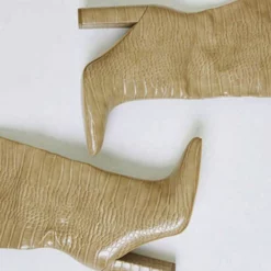 Women's Stone Grain Chunky Heel Knee High Boots Wide Calf -UK Winter Shoes Sales 2023 c03b183c fa16 43d1 8e96 4d670f47de9d