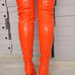 Thigh High Boots Womens Solid Color Pointed Toe Stiletto Bright Leather Heel Over The Knee Boots -UK Winter Shoes Sales 2023 d415509d 34f4 4514 92ee 180f142a2959