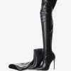 Black Thigh High Boots Womens Pointed Toe Stiletto Heel Over The Knee Boots -UK Winter Shoes Sales 2023 d788a0d0 af3c 4fd6 8a56 9edf5e2f66bc