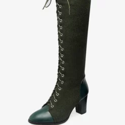 Knee High Boots Womens And Micro Suede Lace Up Round Toe Chunky Heel Boots -UK Winter Shoes Sales 2023 dd27b283 7ecf 4d60 9c65 40634ca01237