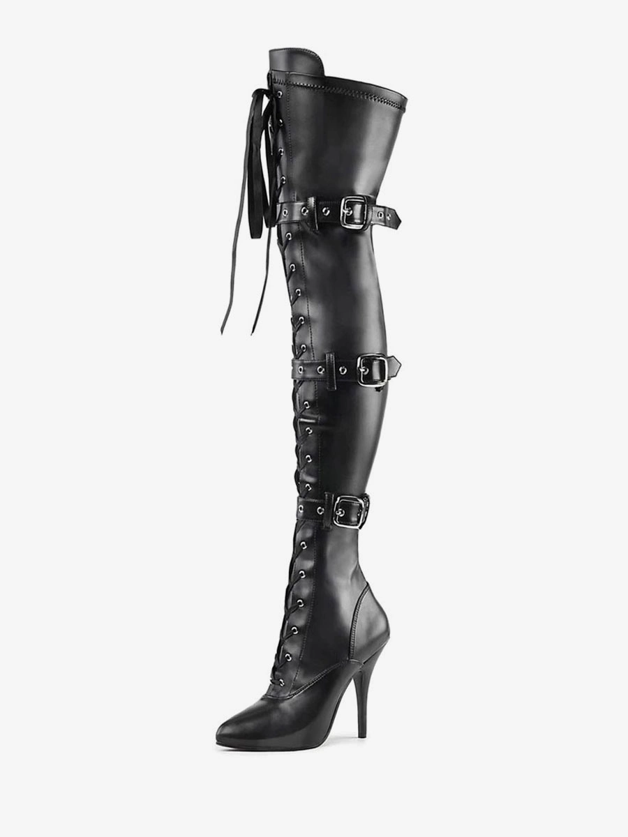 Women Sexy Boots Pointed Toe Zipper Sequins Stiletto Heel Rave Club Black Silver Thigh High Boots 3 Women Sexy Boots Pointed Toe Zipper Sequins Stiletto Heel Rave Club Black Silver Thigh High Boots
